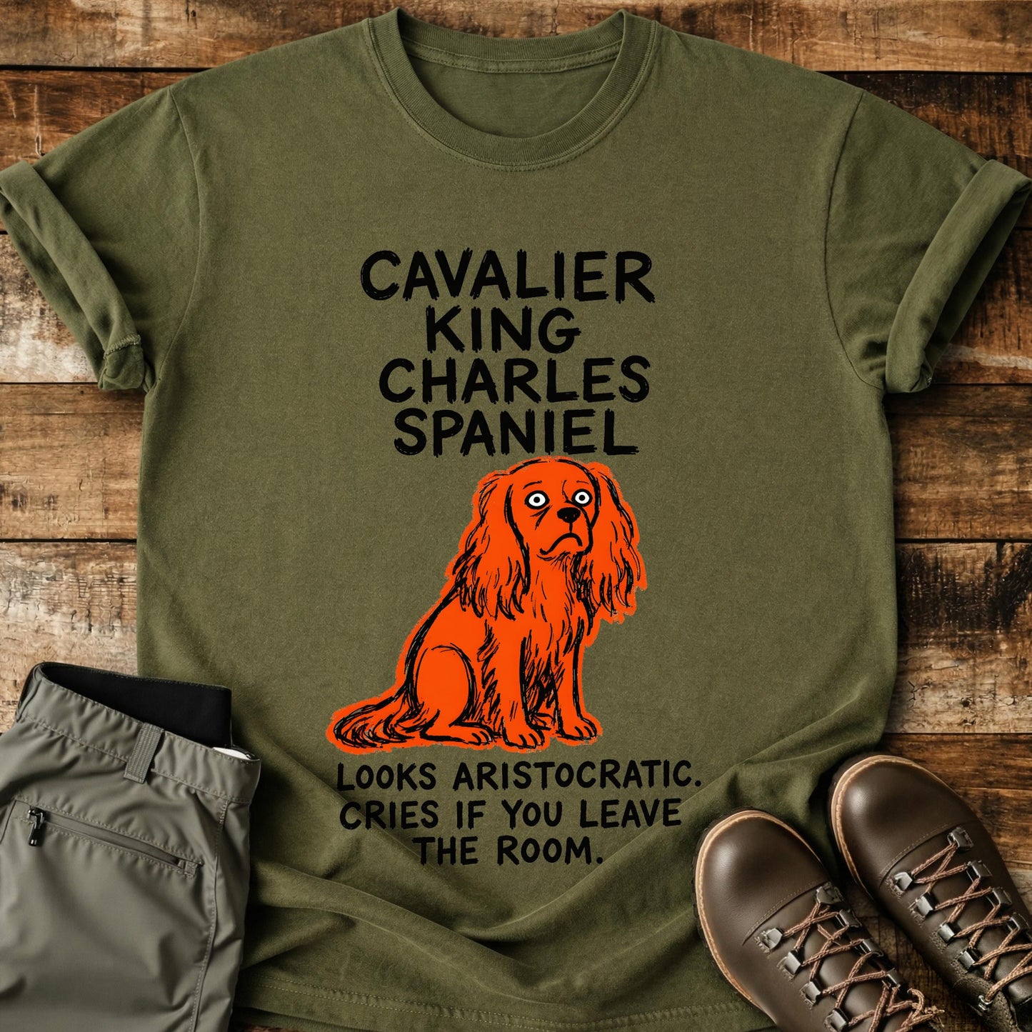 Cavalier King Charles Spaniel Funny Image T-Shirt