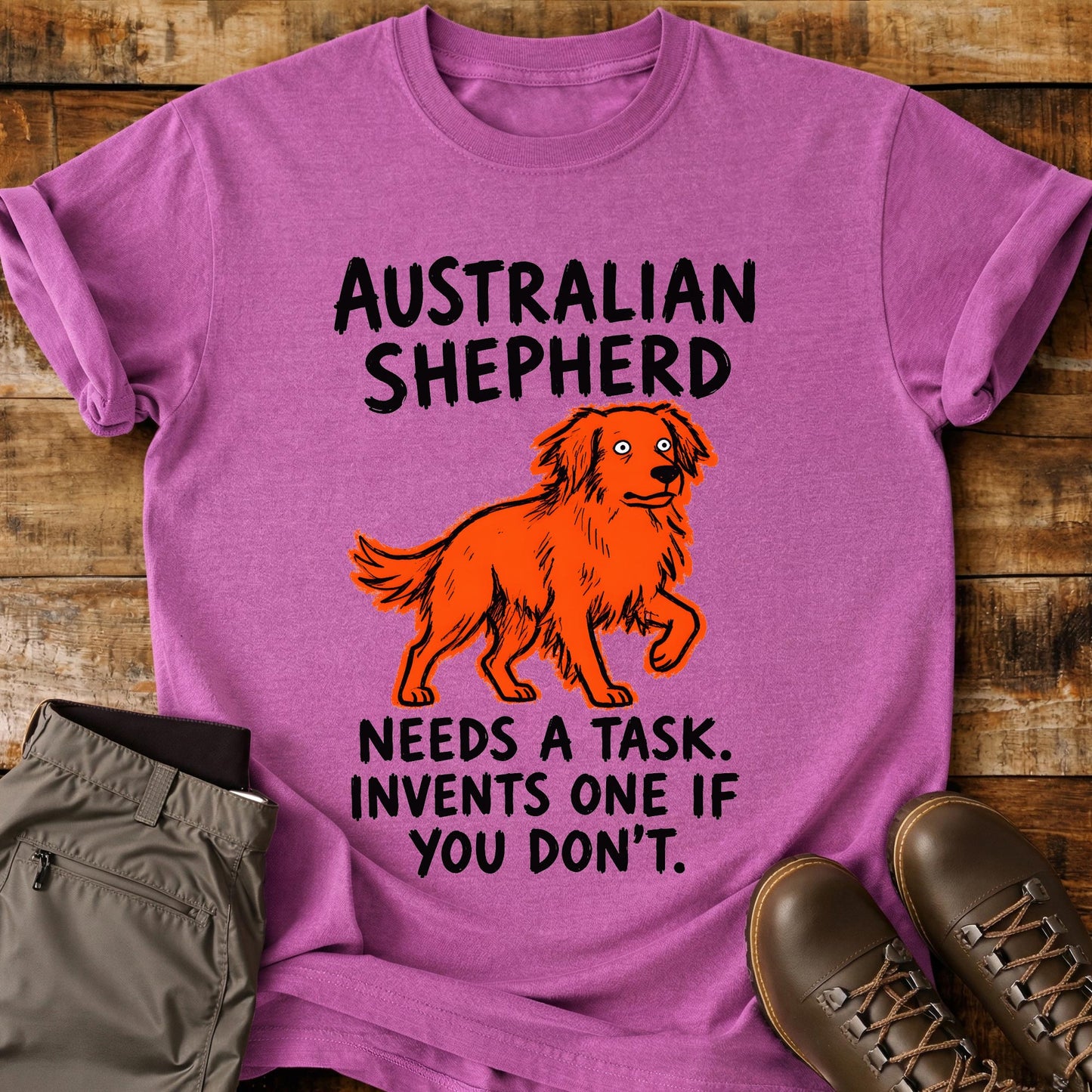 Australian Shepherd Funny Image T-Shirt