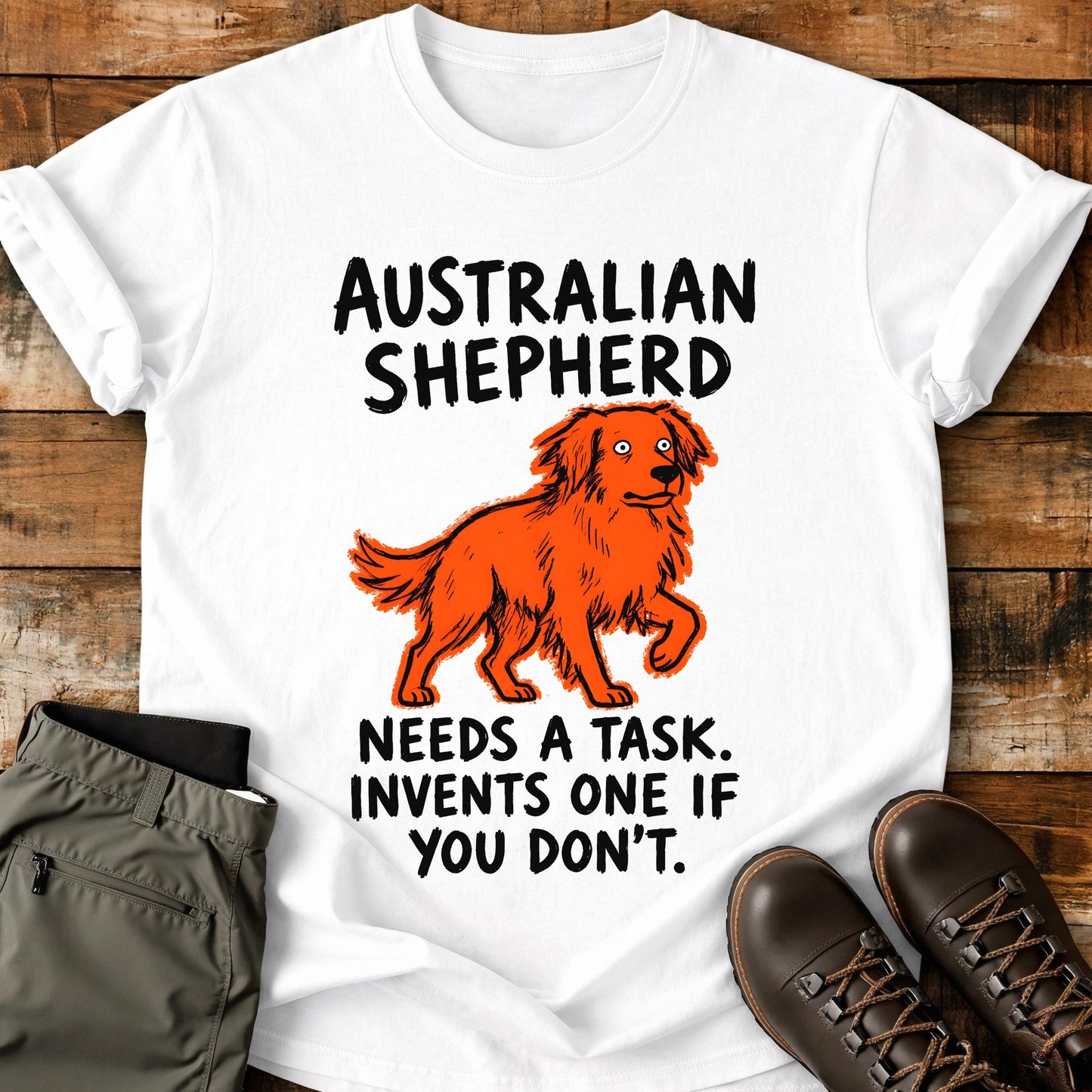 Australian Shepherd Funny Image T-Shirt