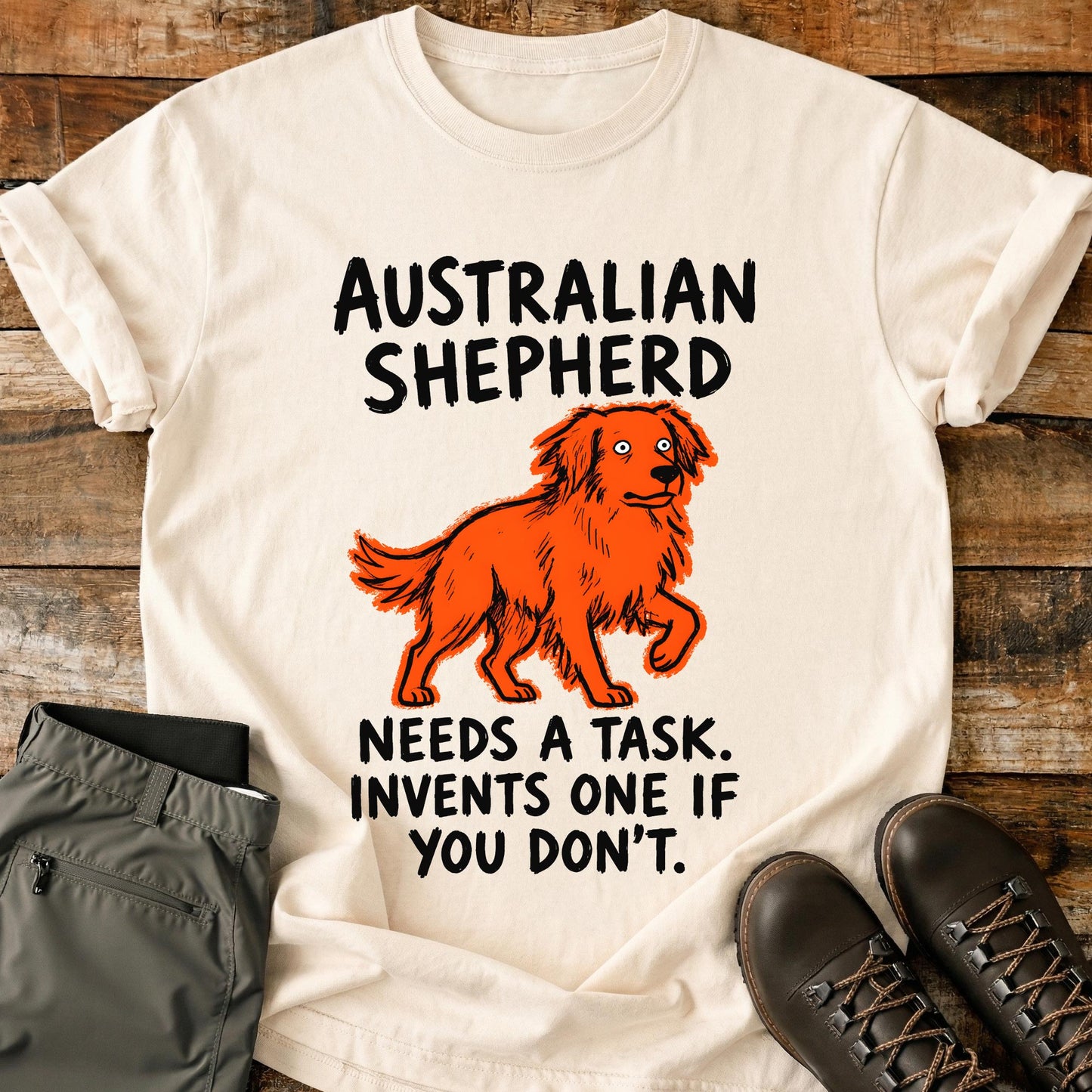 Australian Shepherd Funny Image T-Shirt
