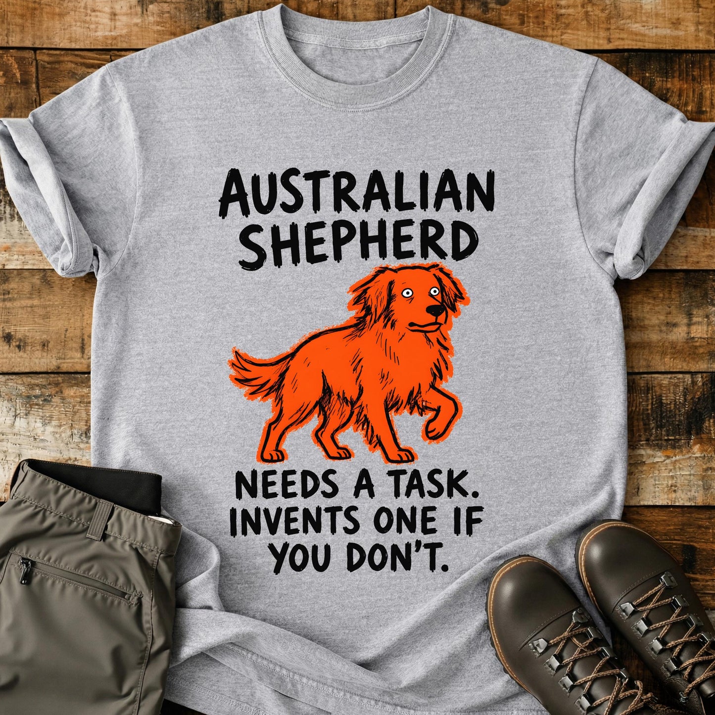 Australian Shepherd Funny Image T-Shirt