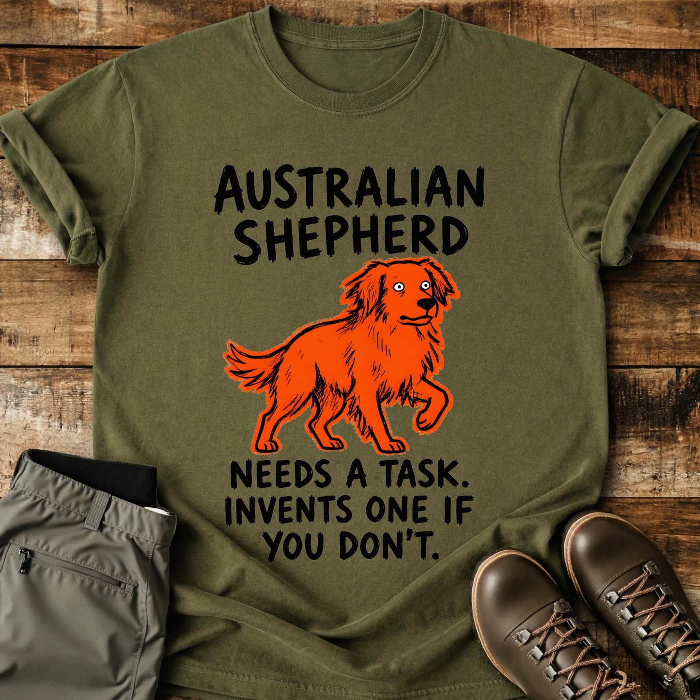 Australian Shepherd Funny Image T-Shirt