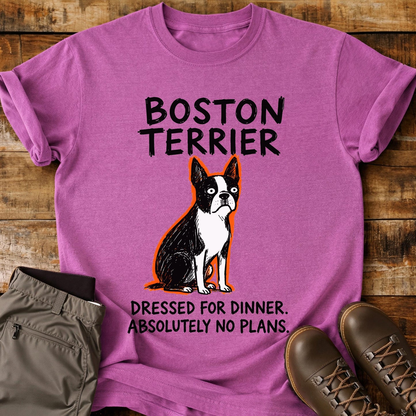 Boston Terrier Funny Image T-Shirt