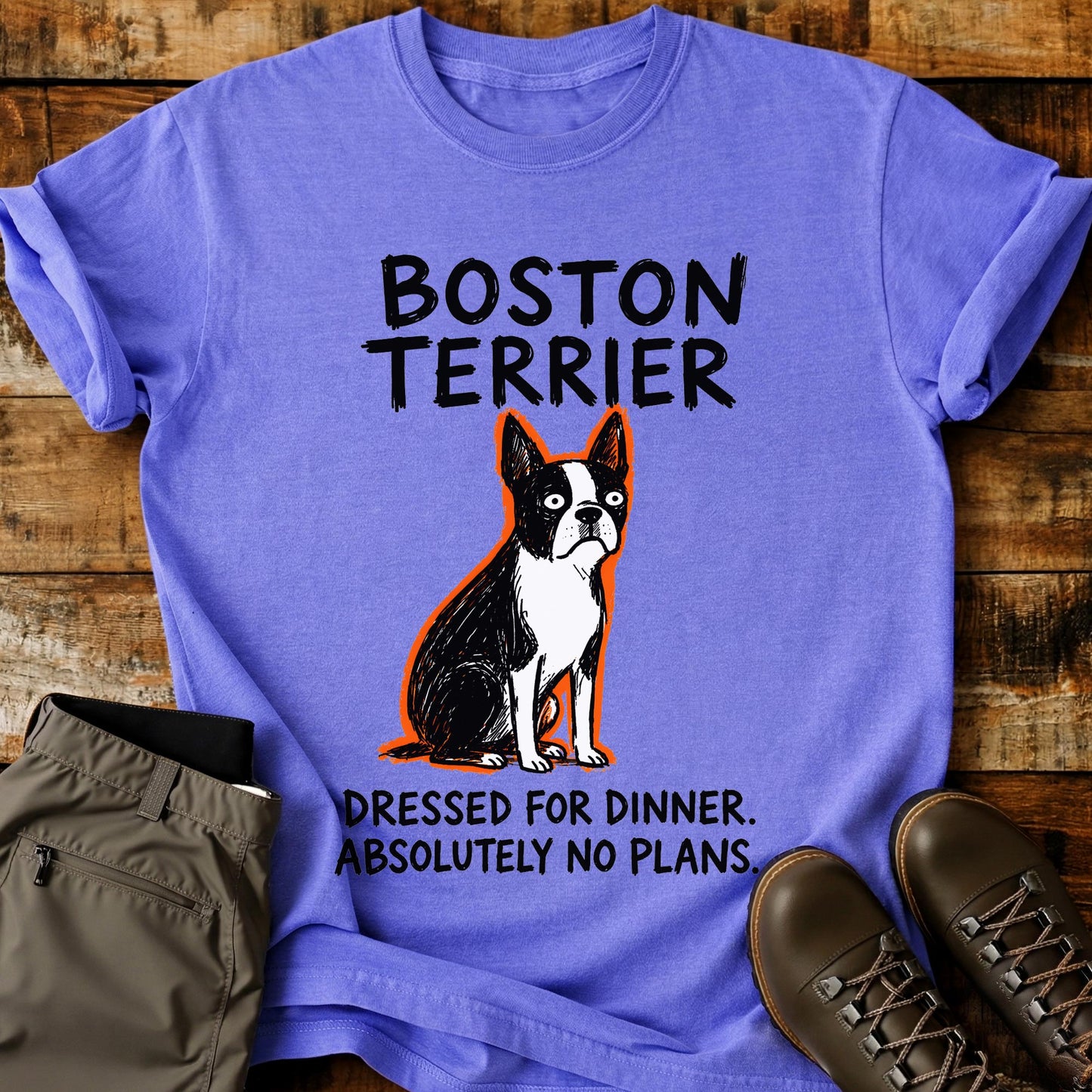 Boston Terrier Funny Image T-Shirt