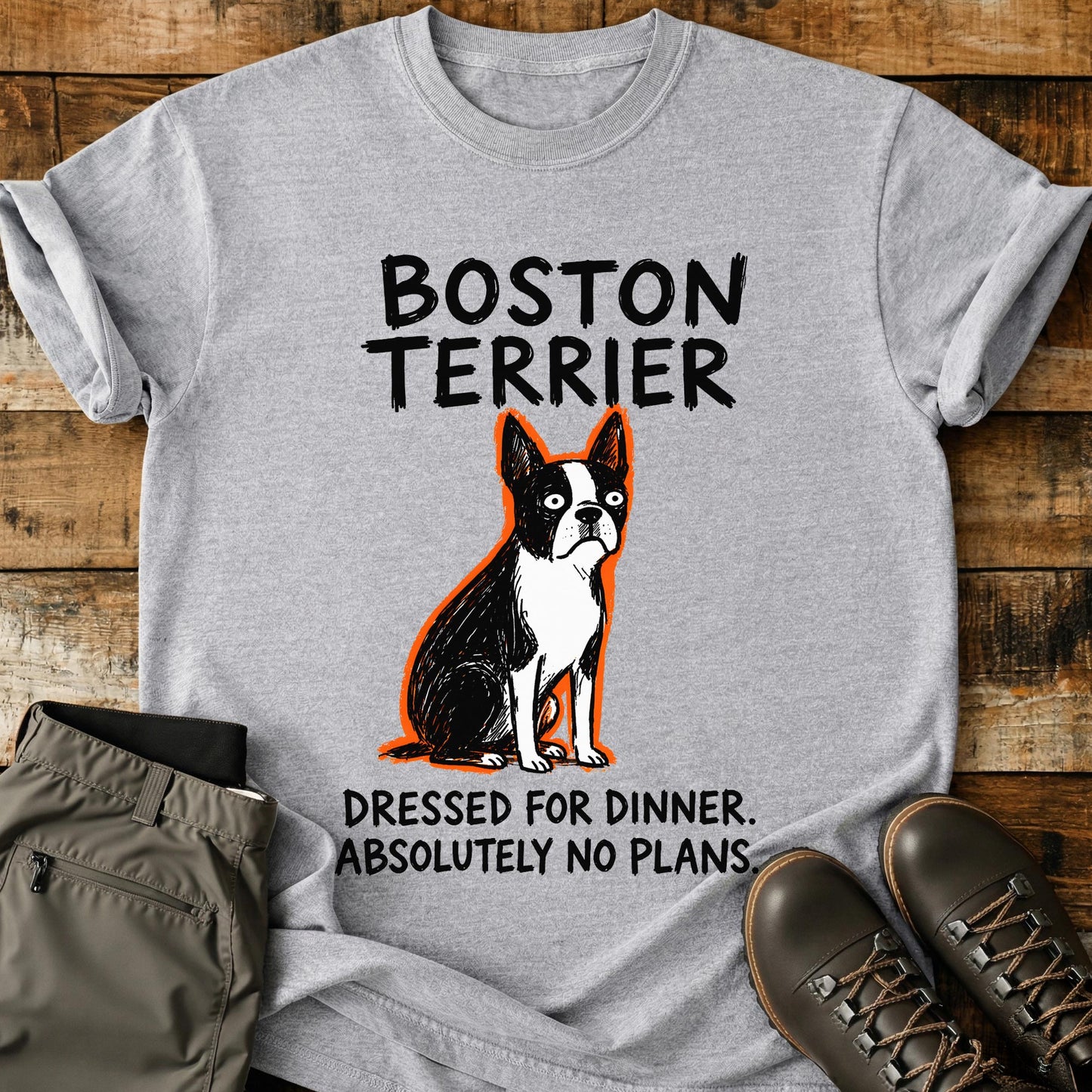 Boston Terrier Funny Image T-Shirt