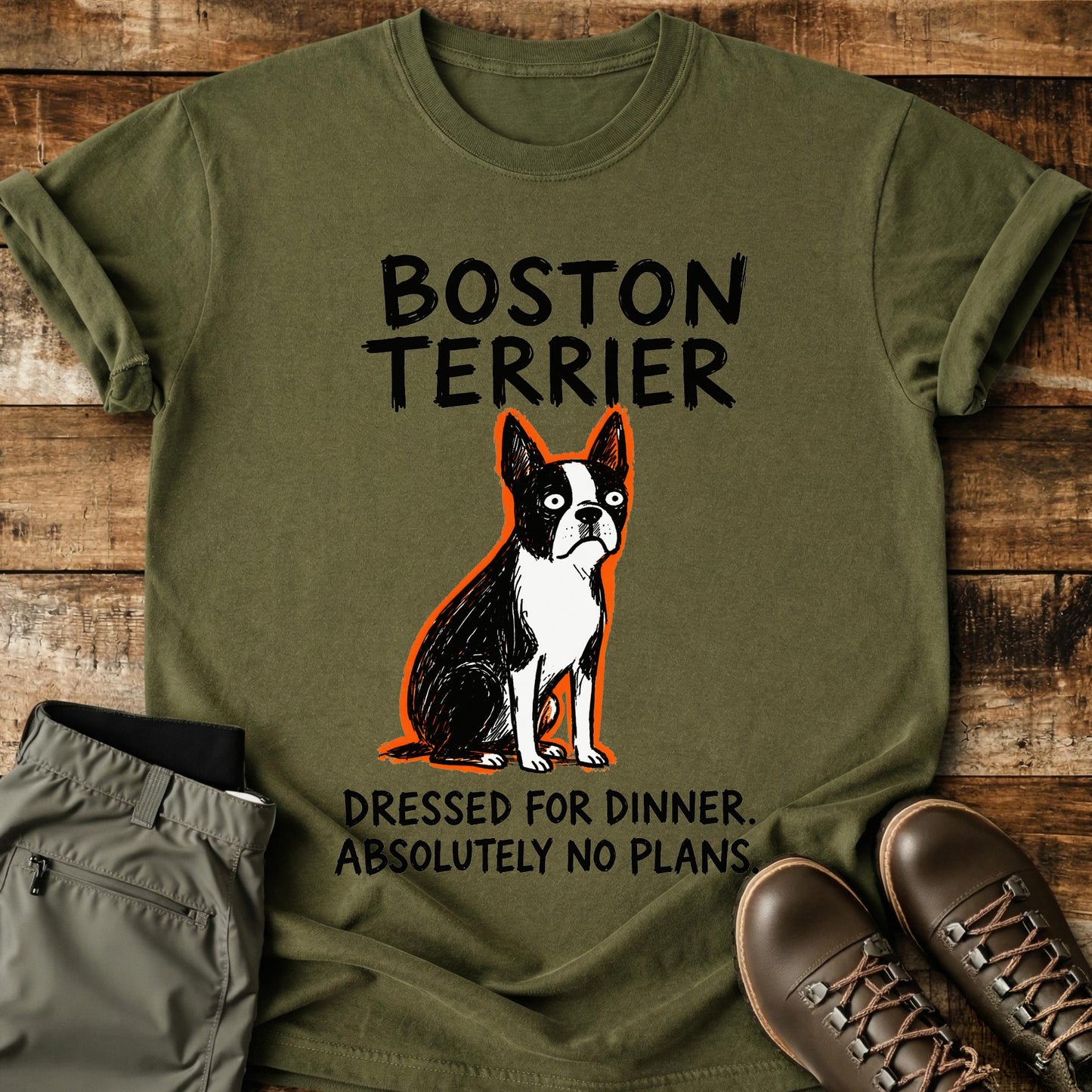 Boston Terrier Funny Image T-Shirt