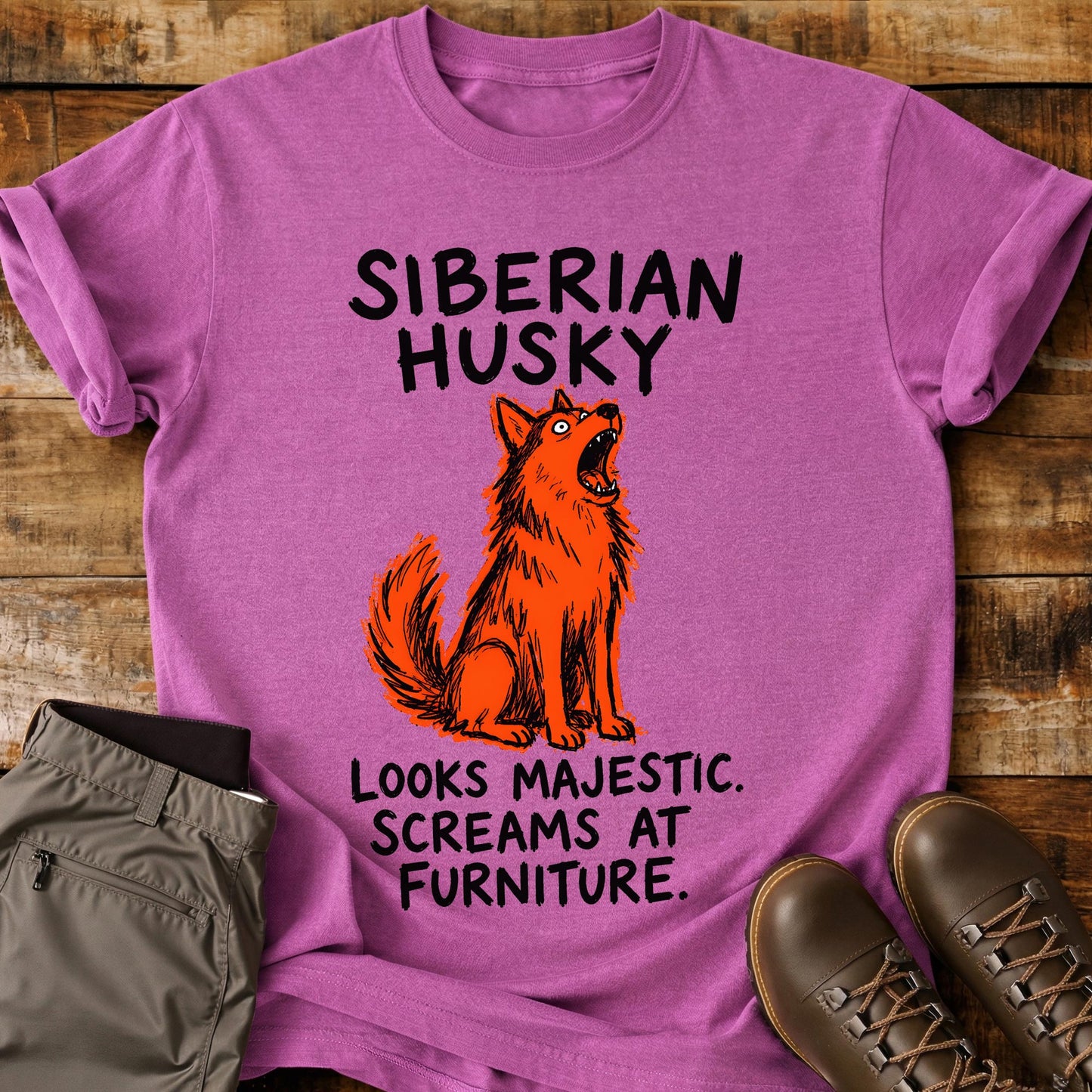 Siberian Husky Funny Image T-Shirt