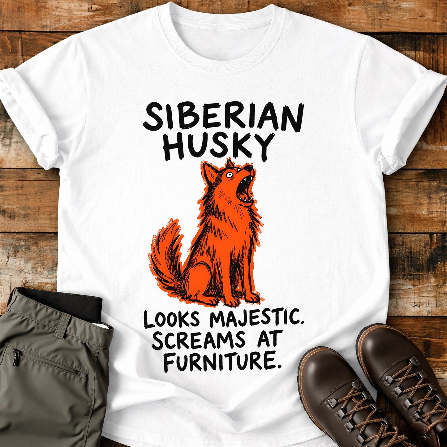 Siberian Husky Funny Image T-Shirt
