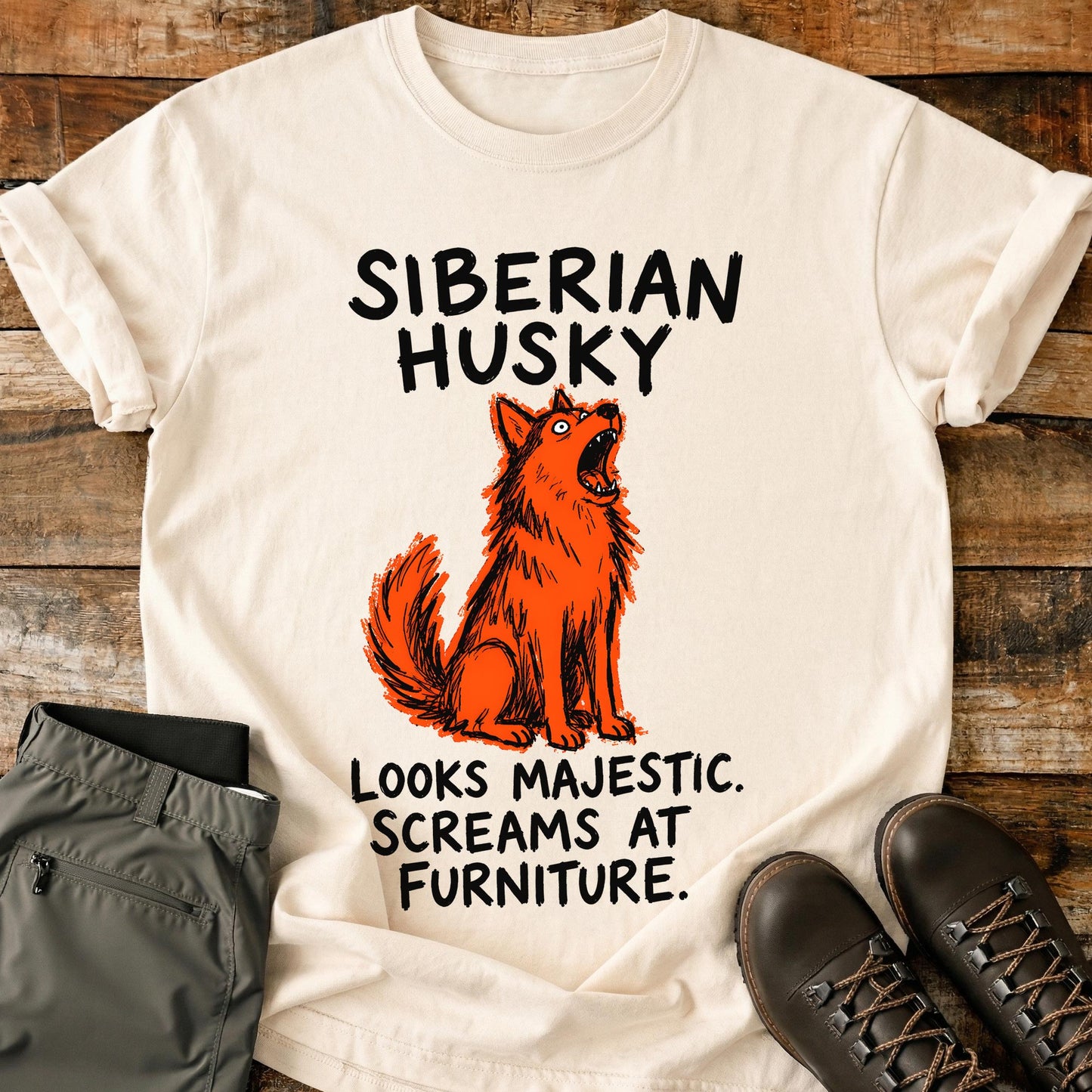 Siberian Husky Funny Image T-Shirt