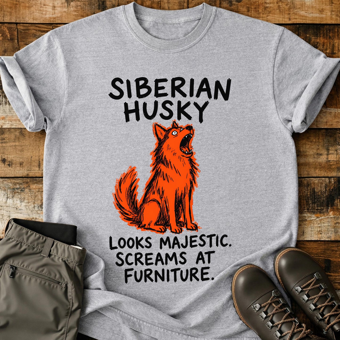Siberian Husky Funny Image T-Shirt