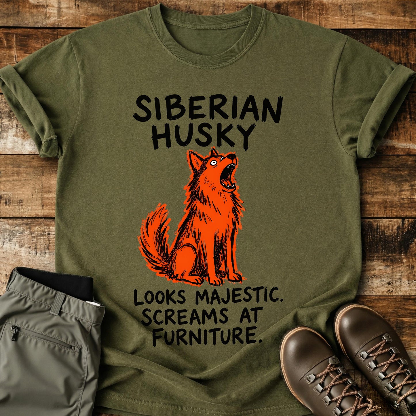 Siberian Husky Funny Image T-Shirt