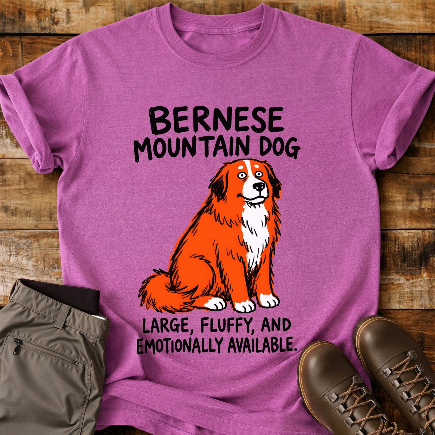 Bernese Mountain Dog Funny Image T-Shirt