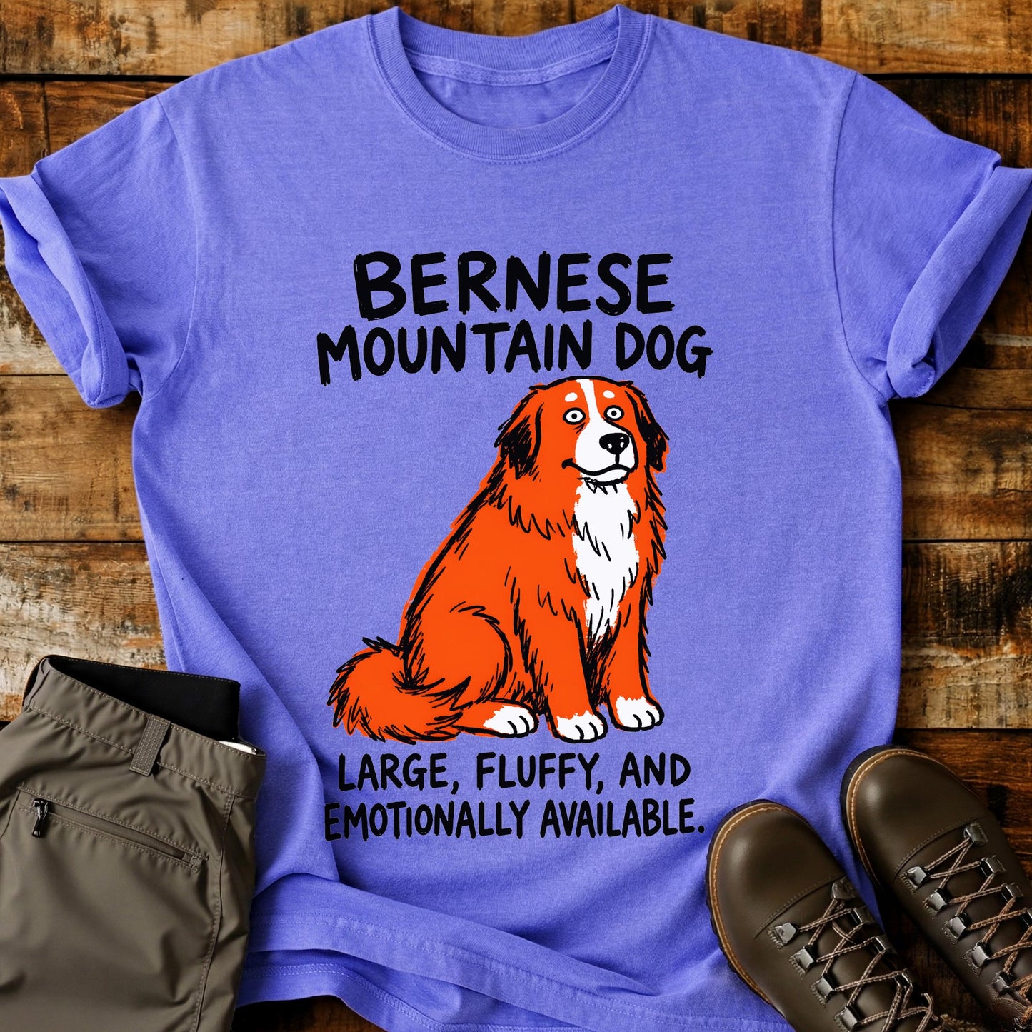 Bernese Mountain Dog Funny Image T-Shirt
