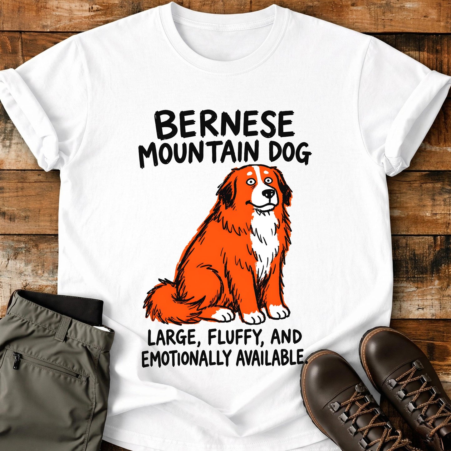 Bernese Mountain Dog Funny Image T-Shirt