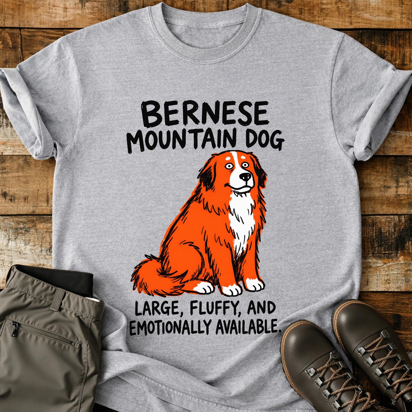 Bernese Mountain Dog Funny Image T-Shirt