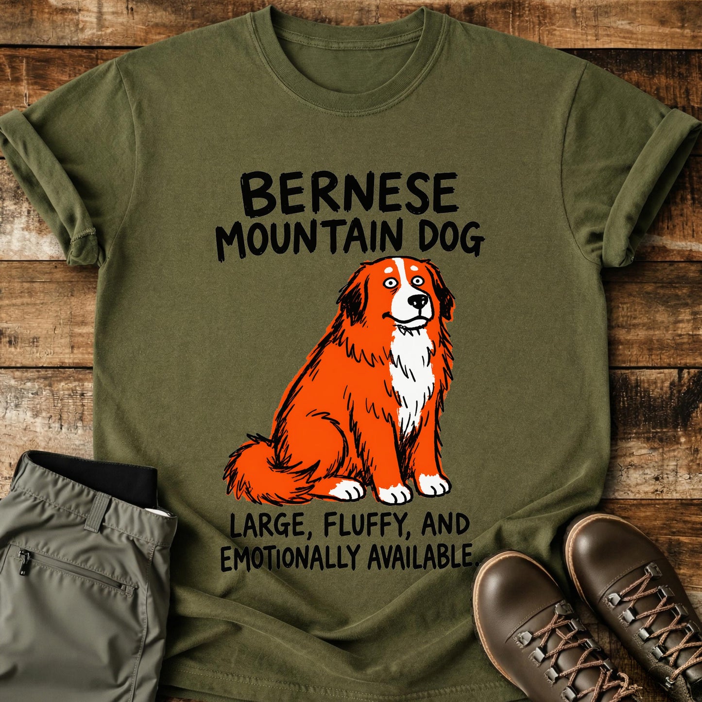 Bernese Mountain Dog Funny Image T-Shirt