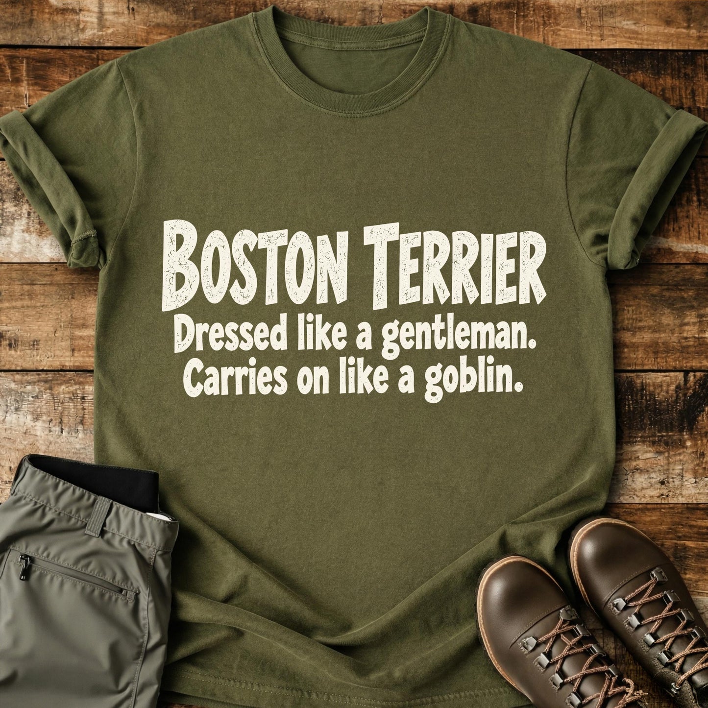Boston Terrier Funny Slogan T-Shirt