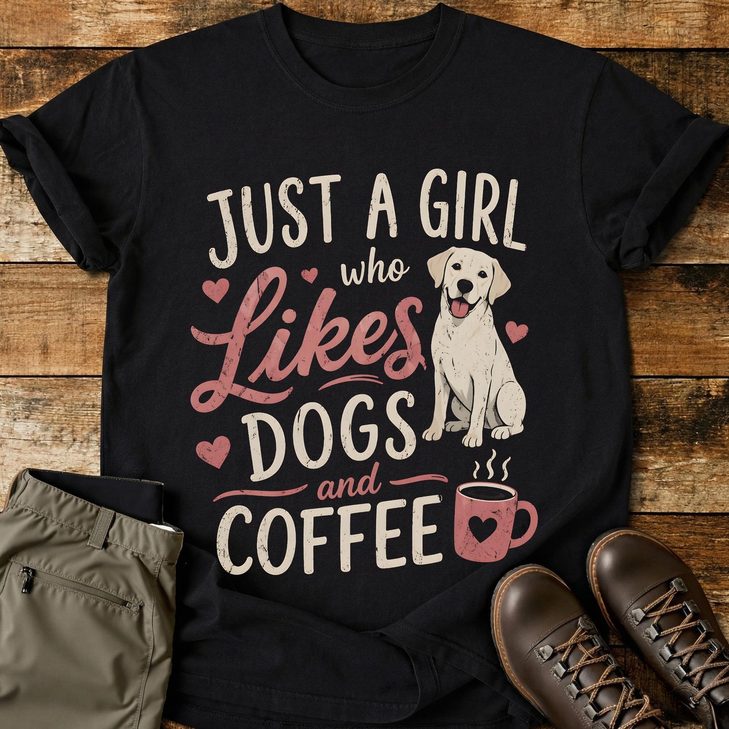 Just A Girl Who Likes Dogs and Coffee T-Shirt