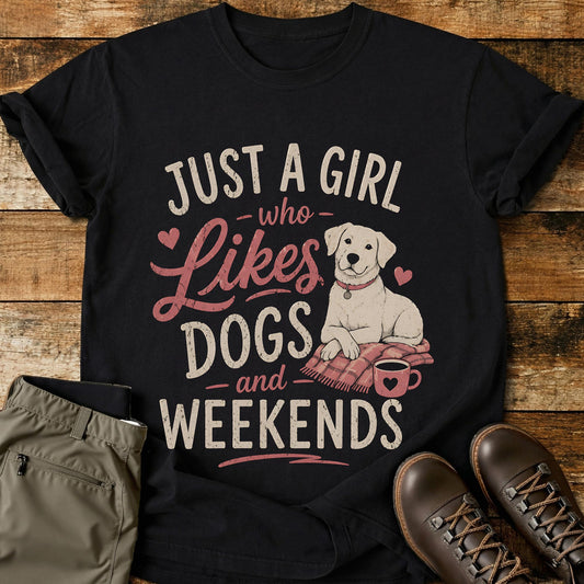 Just A Girl Who Likes Dogs and Weekends T-Shirt