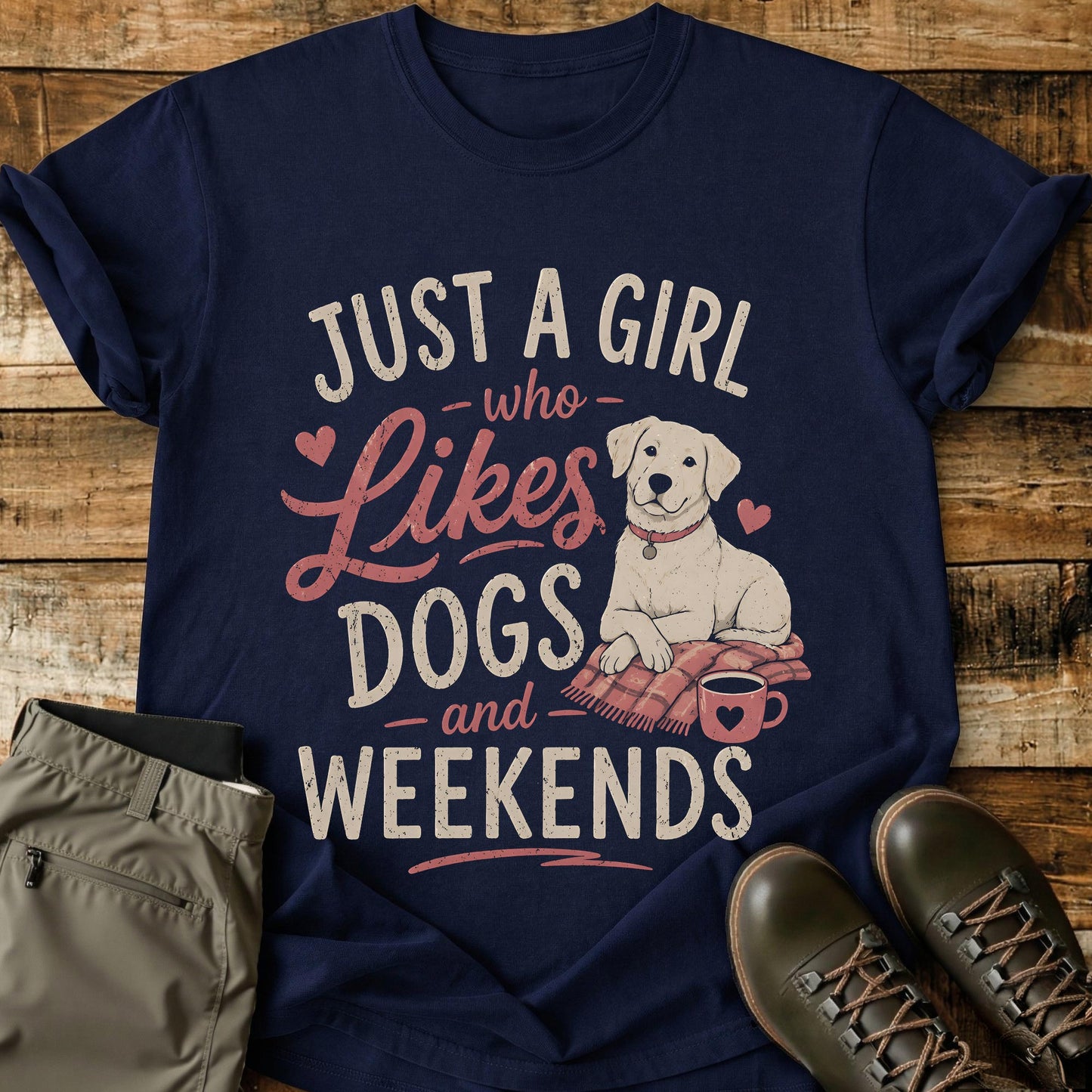 Just A Girl Who Likes Dogs and Weekends T-Shirt
