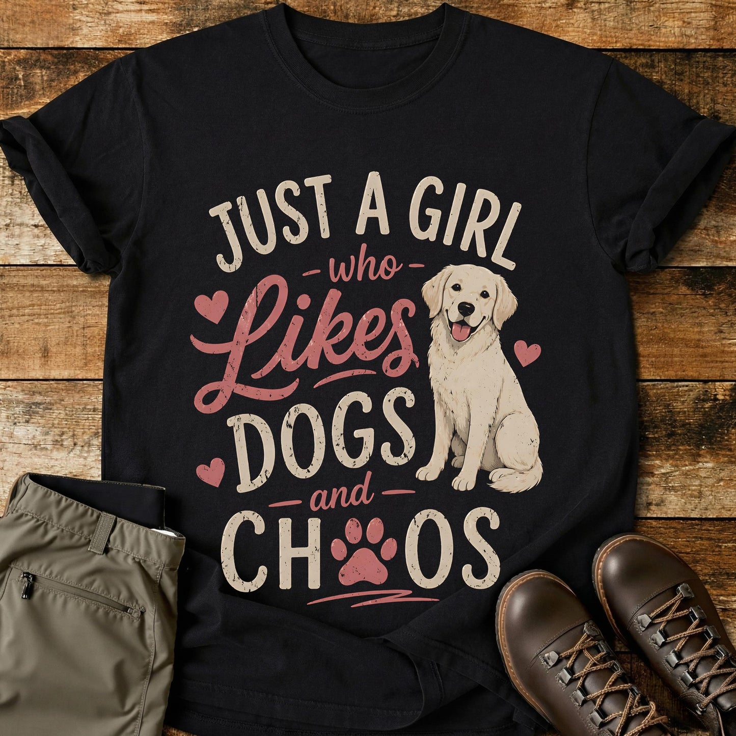 Just A Girl Who Likes Dogs and Chaos T-Shirt