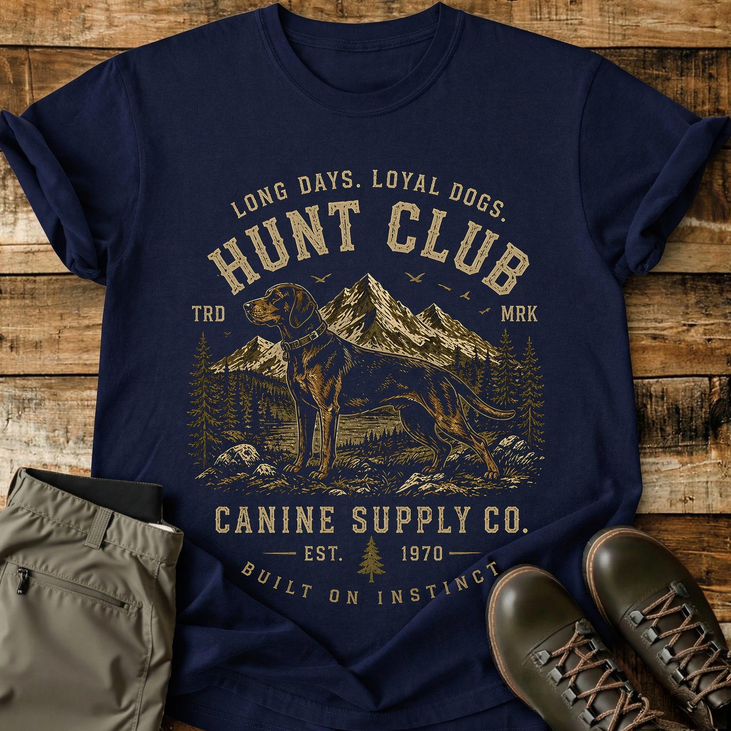 Long Days Loyal Dogs Hunt Club T-Shirt