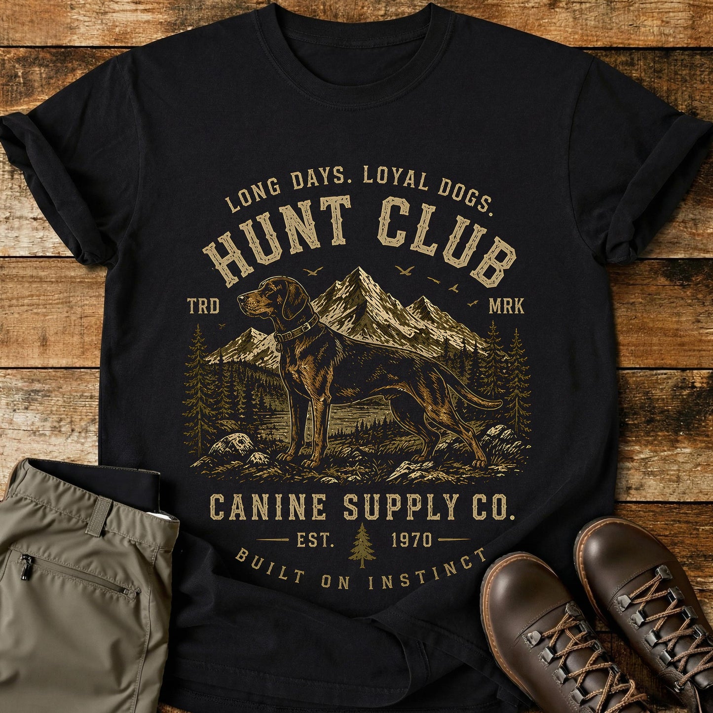 Long Days Loyal Dogs Hunt Club T-Shirt