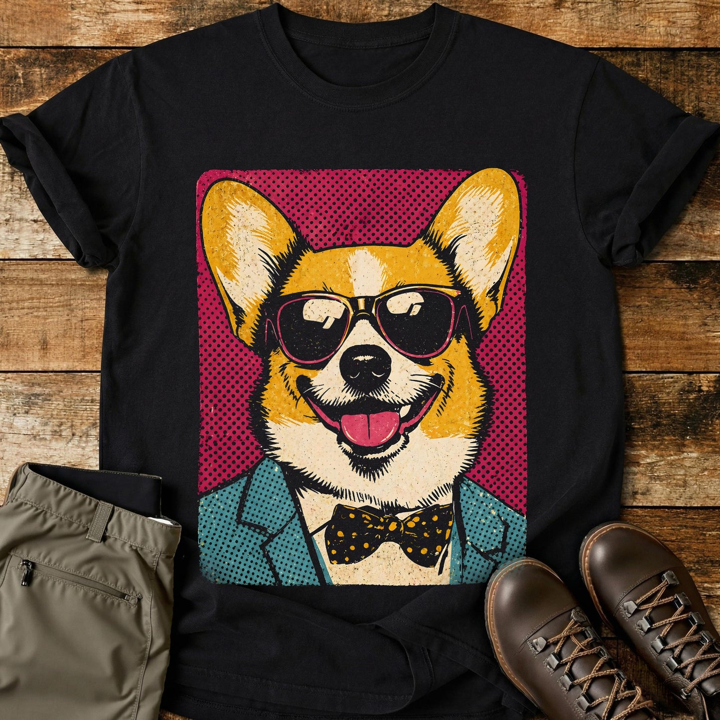 Pop Art Dog Pink T-Shirt