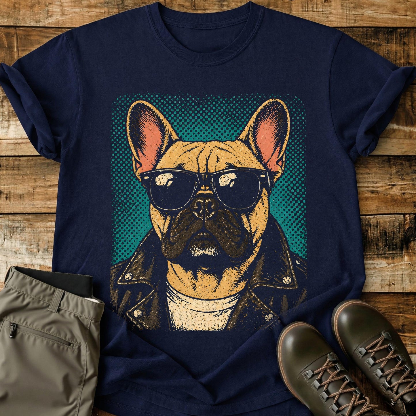 Pop Art Dog Blue T-Shirt
