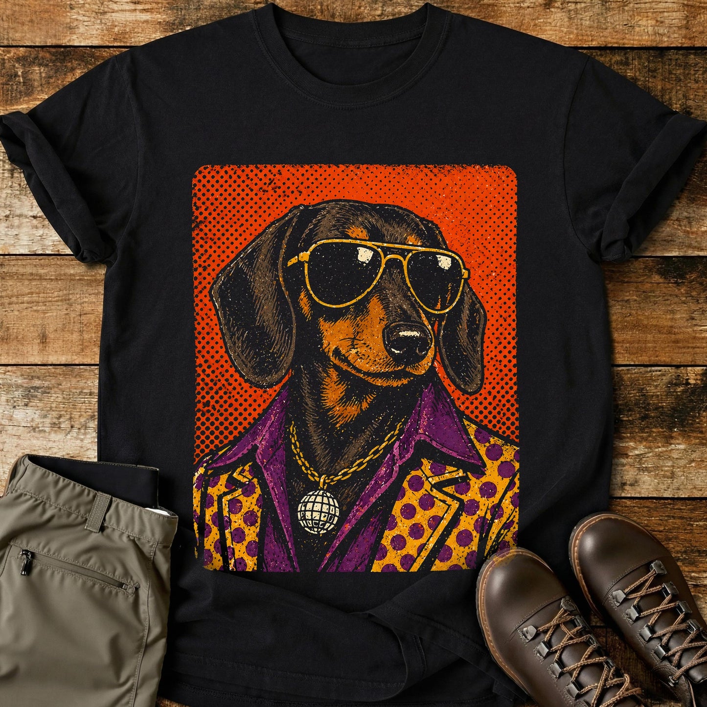 Pop Art Dog Red T-Shirt
