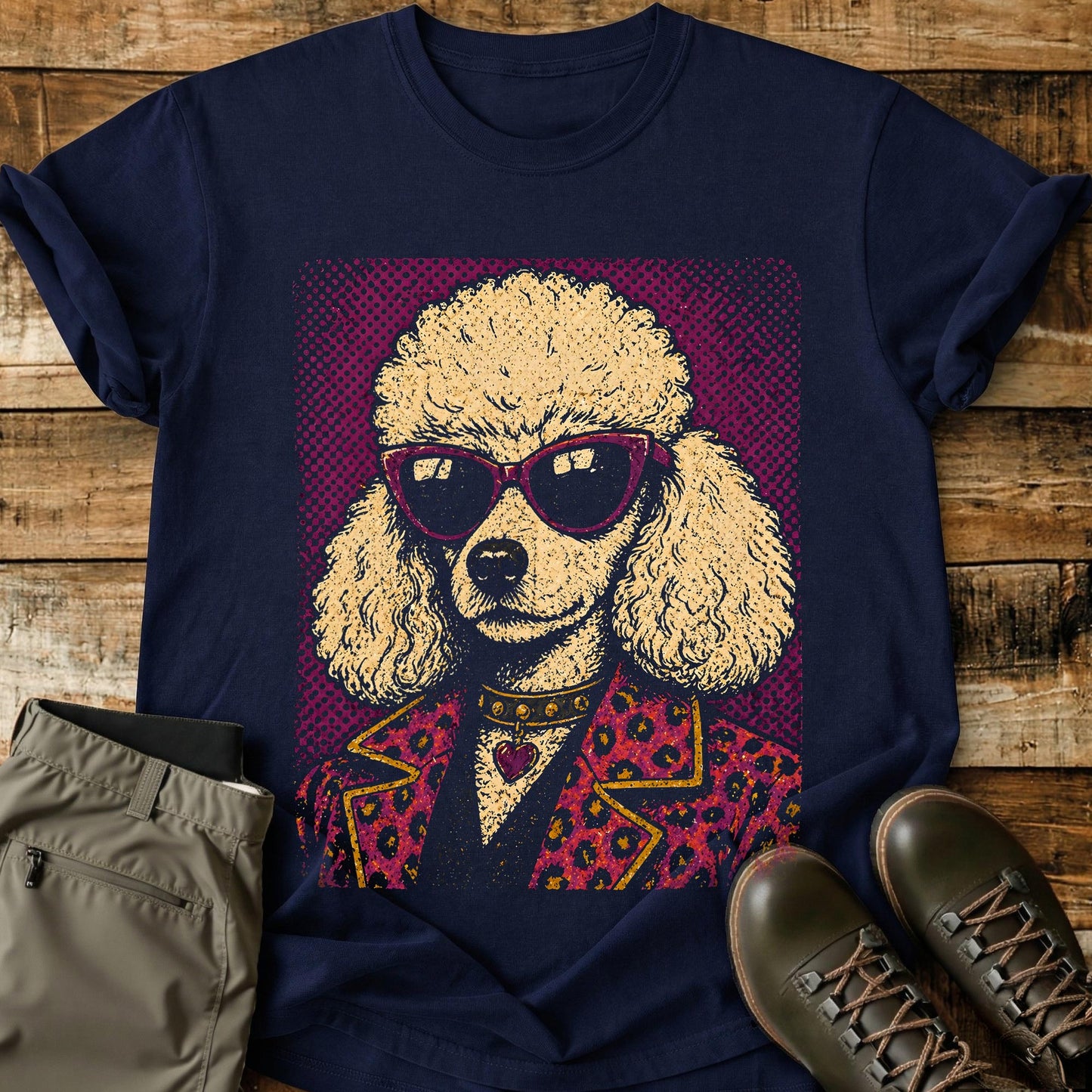 Pop Art Dog Purple T-Shirt