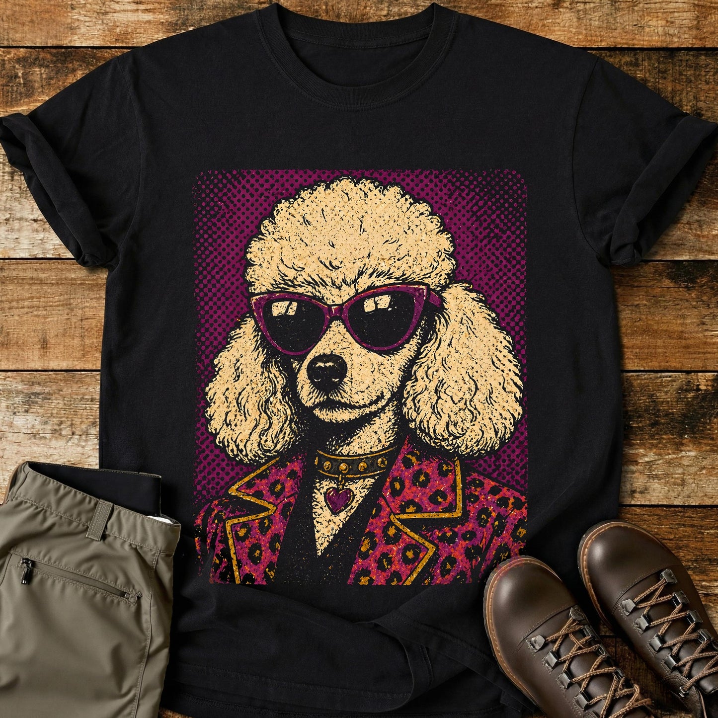Pop Art Dog Purple T-Shirt