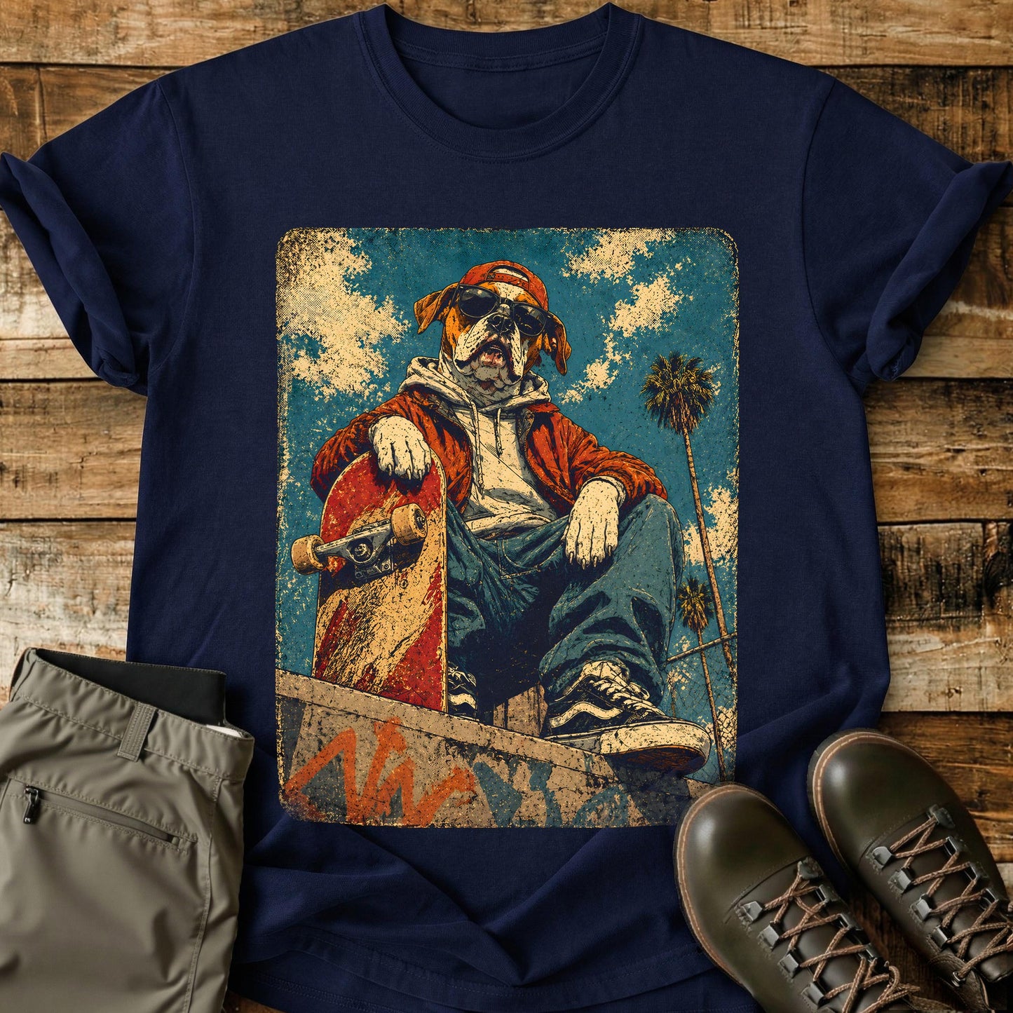 Streetwear Dog Skater T-Shirt