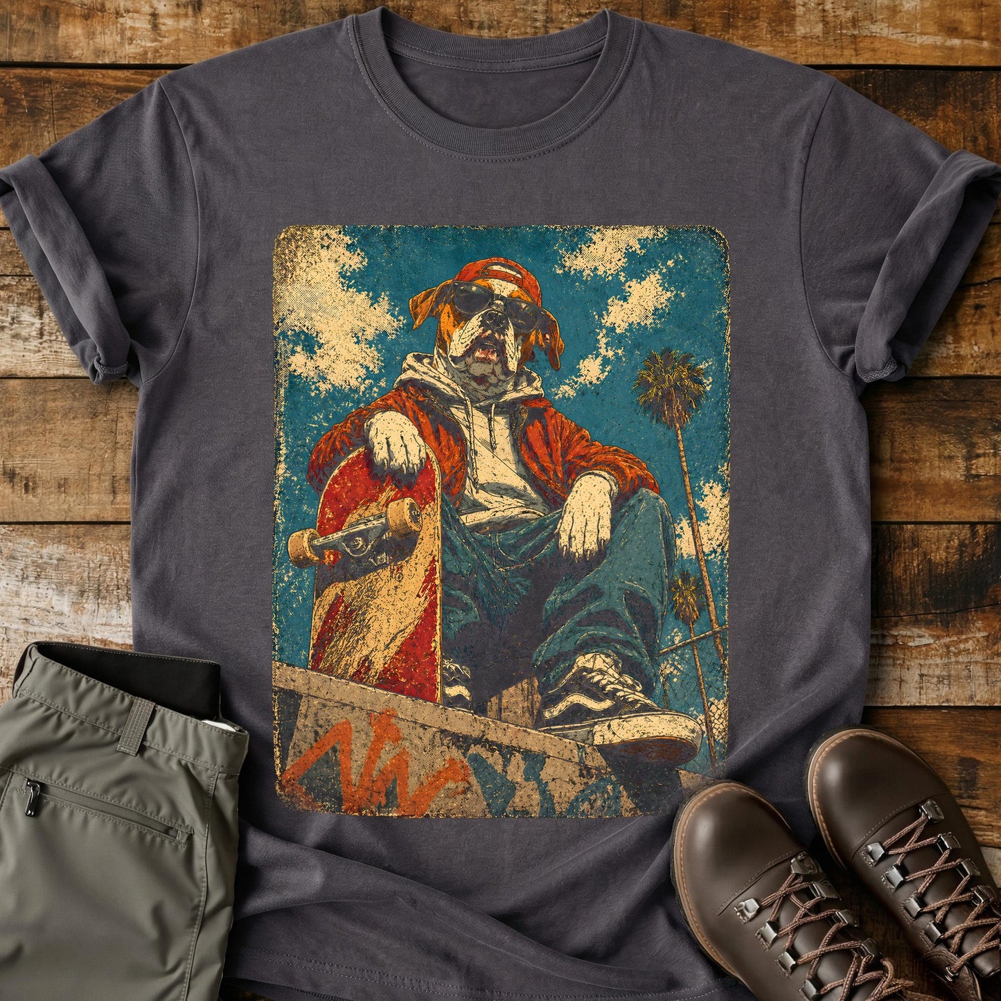 Streetwear Dog Skater T-Shirt