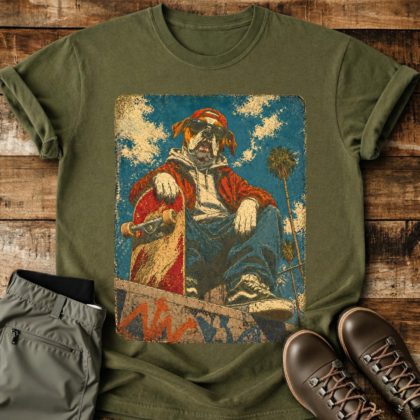 Streetwear Dog Skater T-Shirt