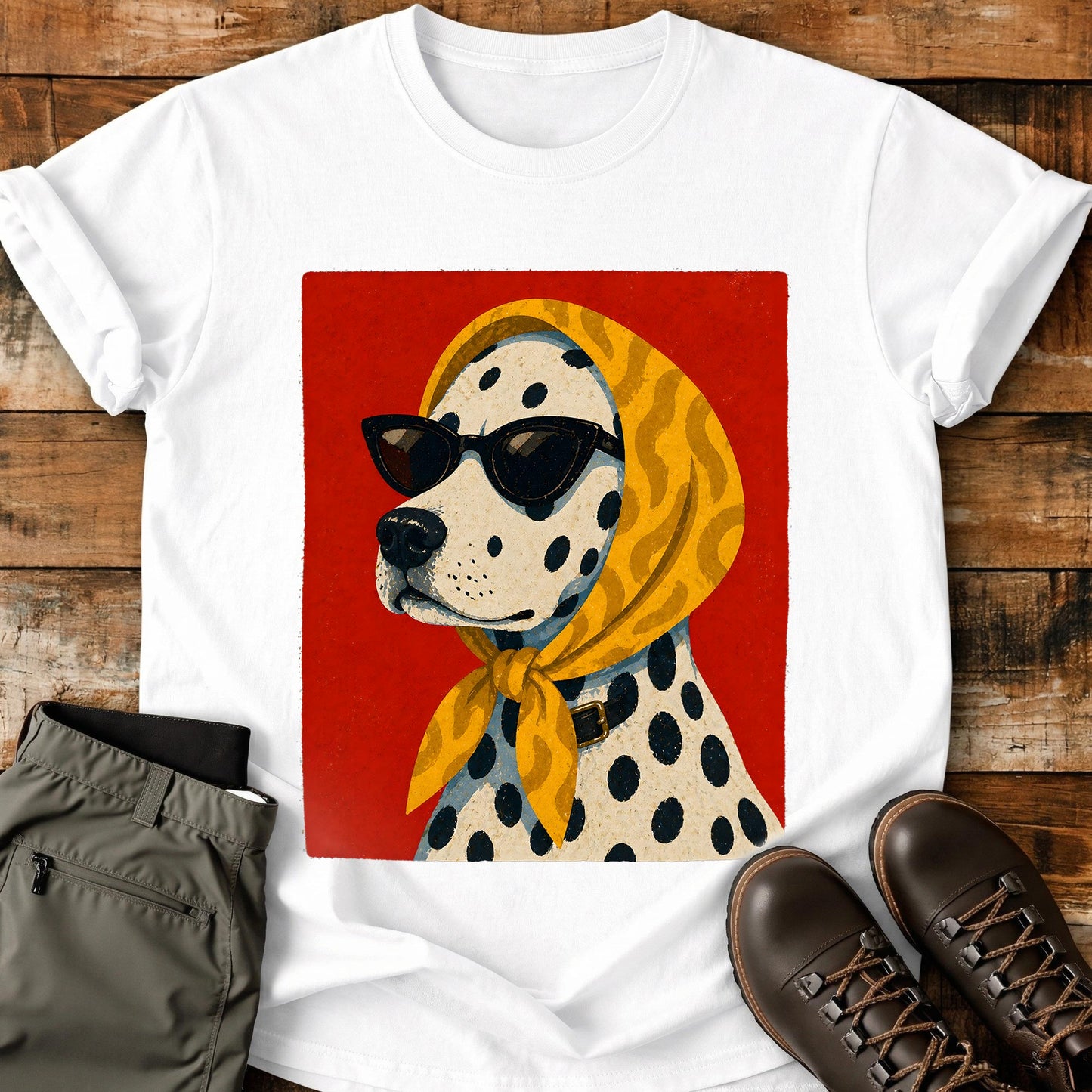 Dog In Headscarf Yellow T-Shirt