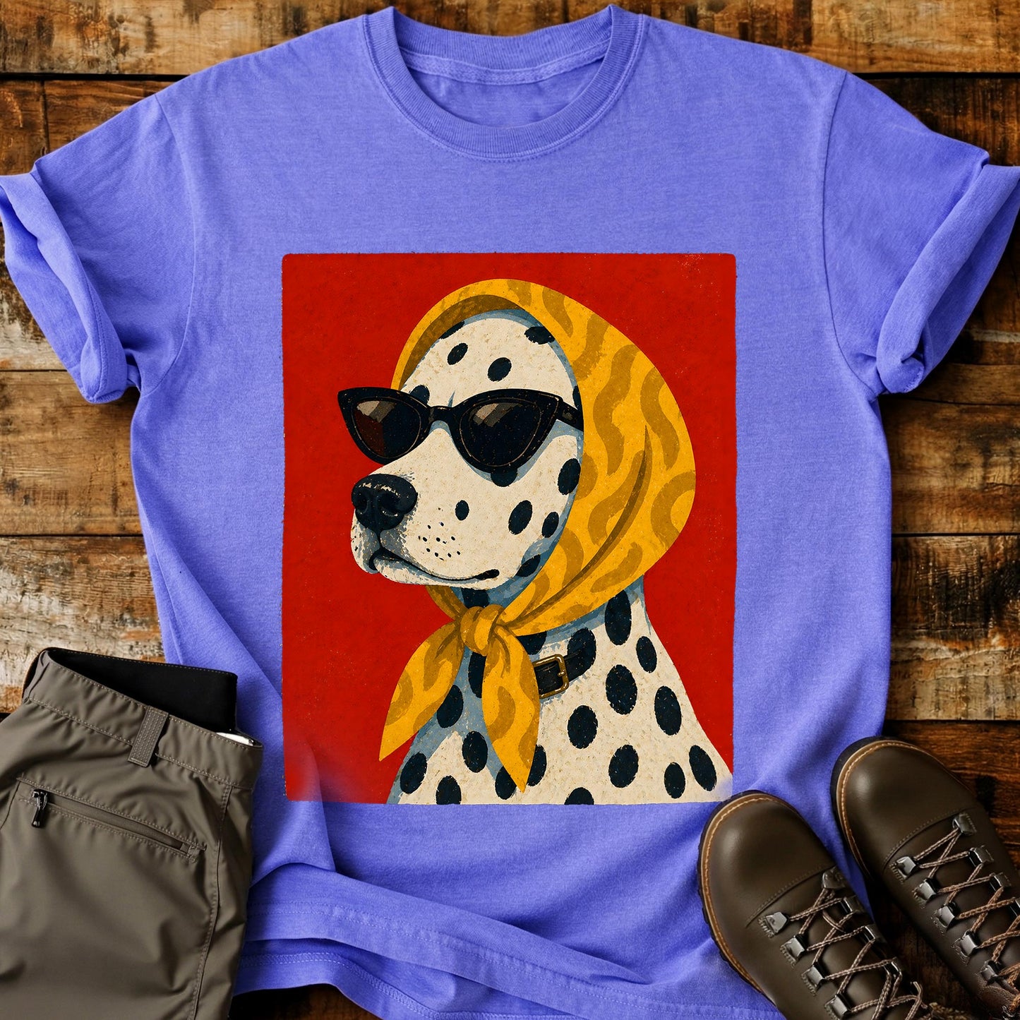 Dog In Headscarf Yellow T-Shirt
