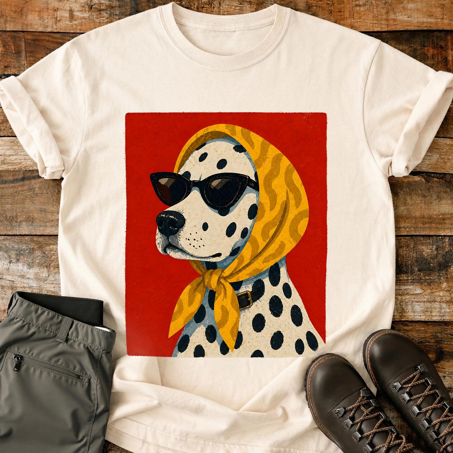 Dog In Headscarf Yellow T-Shirt