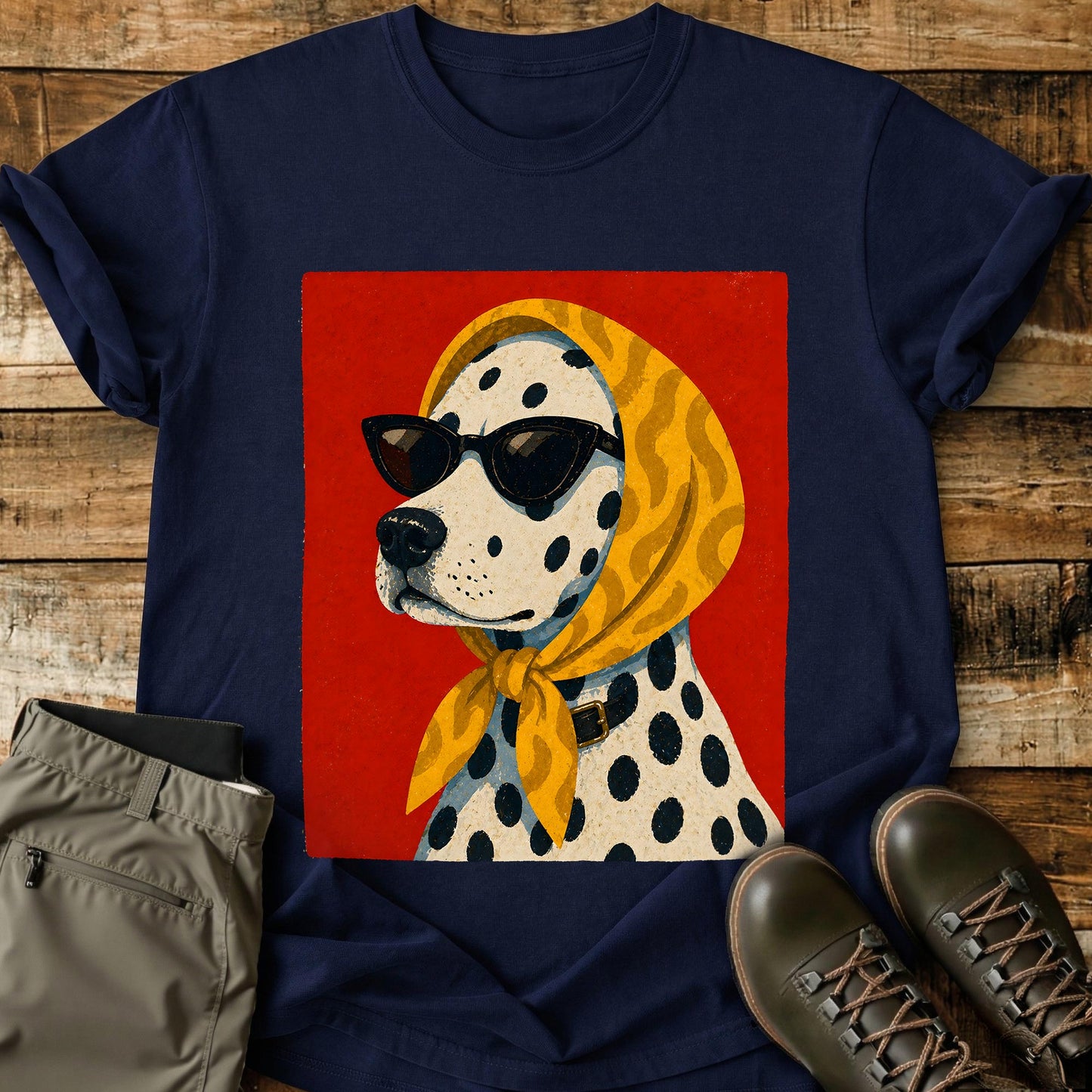 Dog In Headscarf Yellow T-Shirt