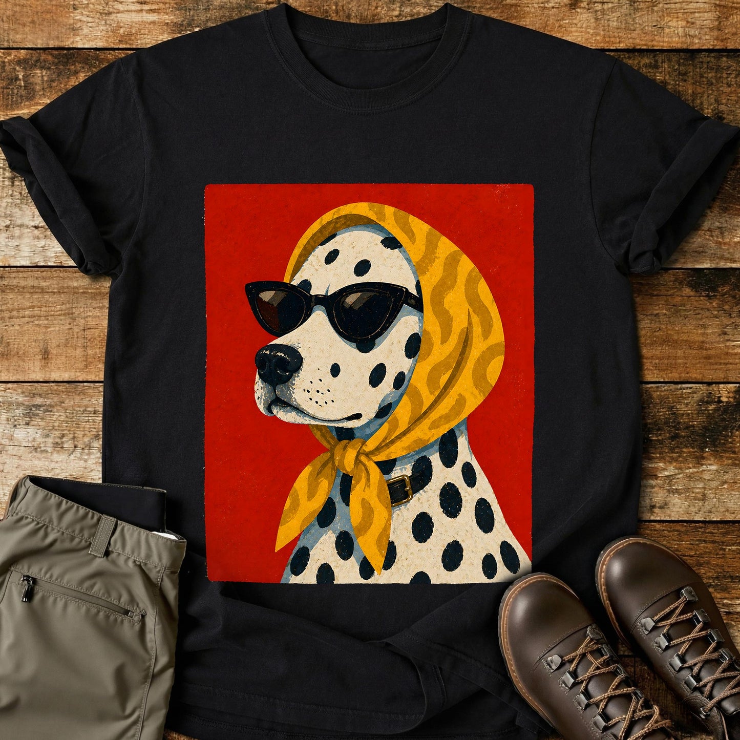 Dog In Headscarf Yellow T-Shirt