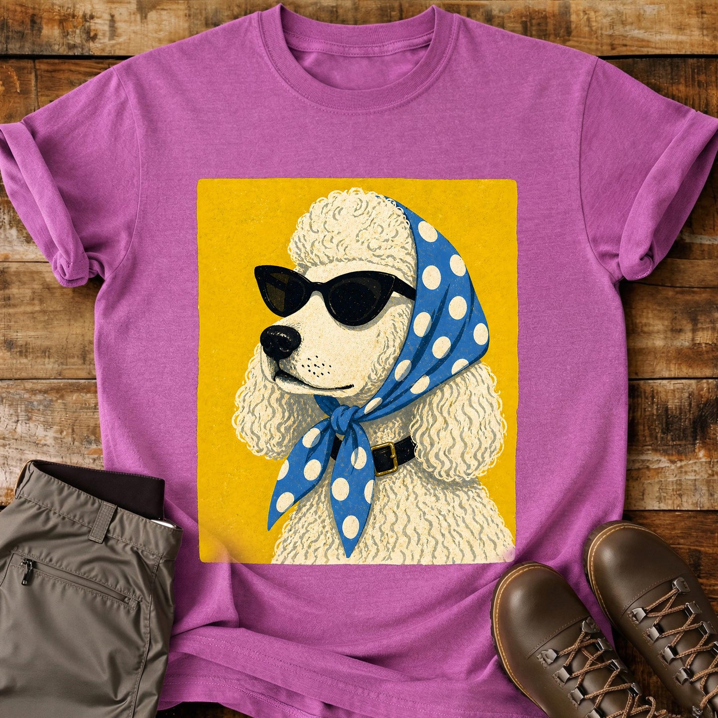 Dog In Headscarf Blue T-Shirt