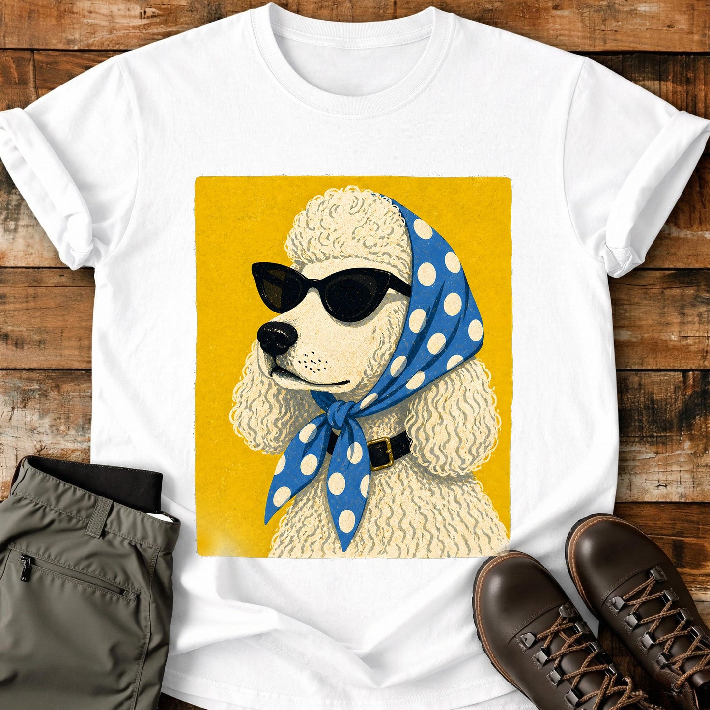 Dog In Headscarf Blue T-Shirt