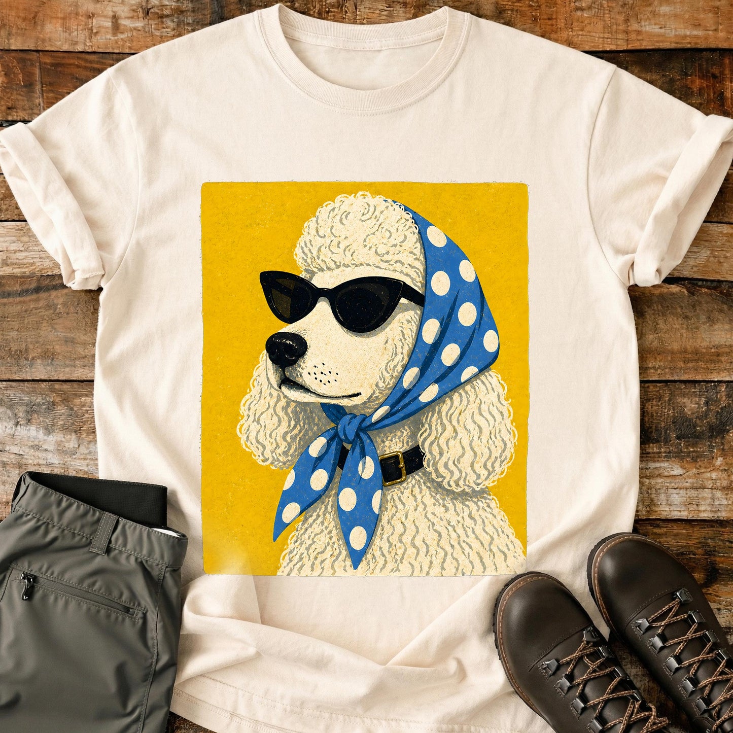 Dog In Headscarf Blue T-Shirt