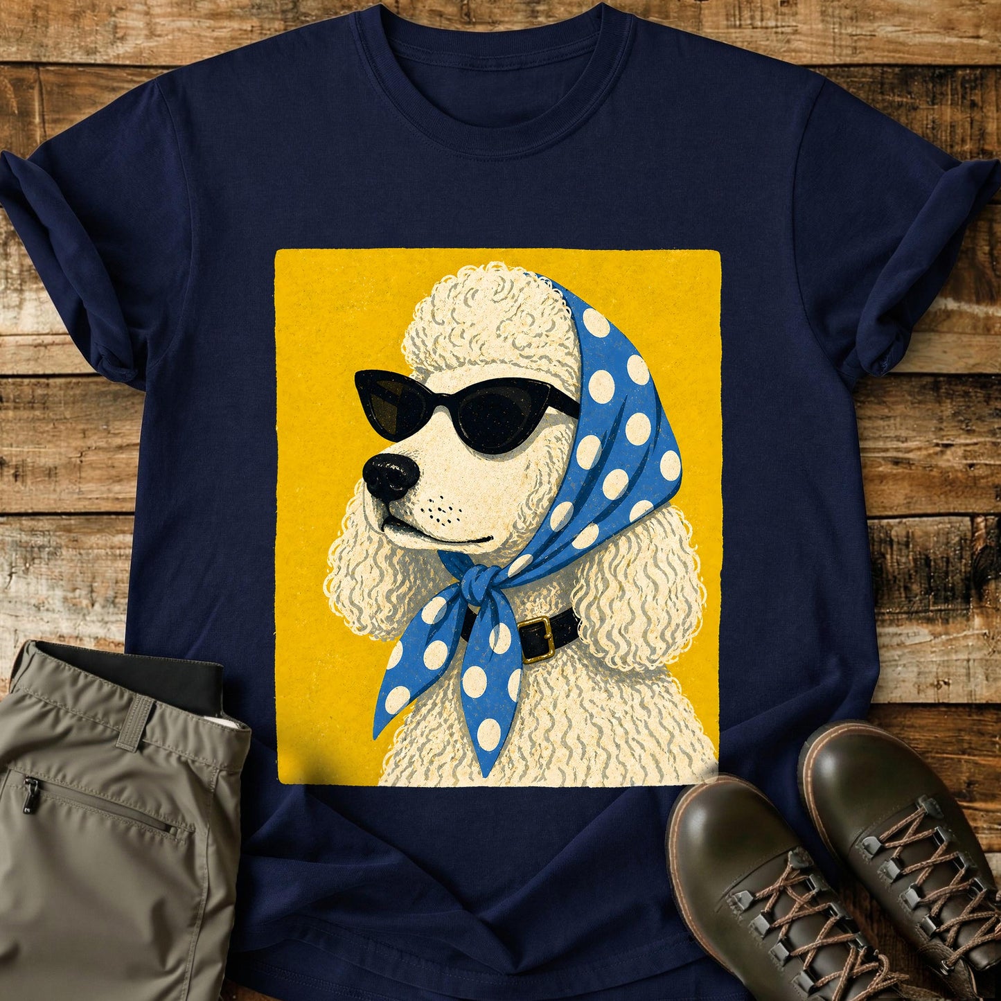 Dog In Headscarf Blue T-Shirt