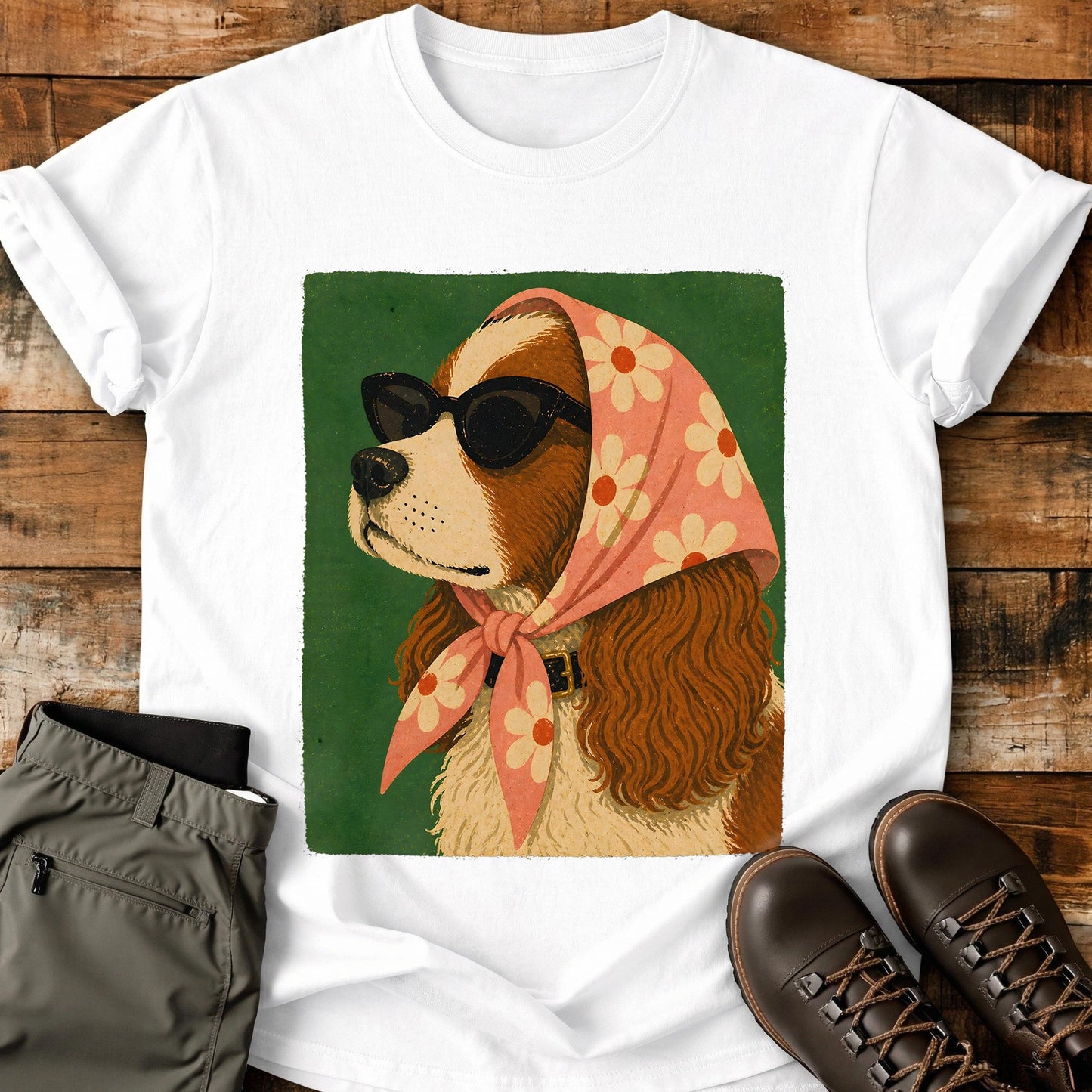 Dog In Headscarf Pink T-Shirt