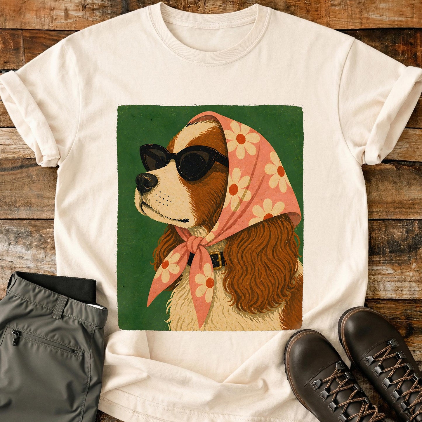 Dog In Headscarf Pink T-Shirt