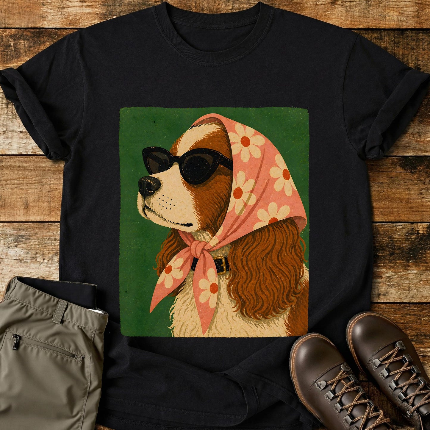 Dog In Headscarf Pink T-Shirt
