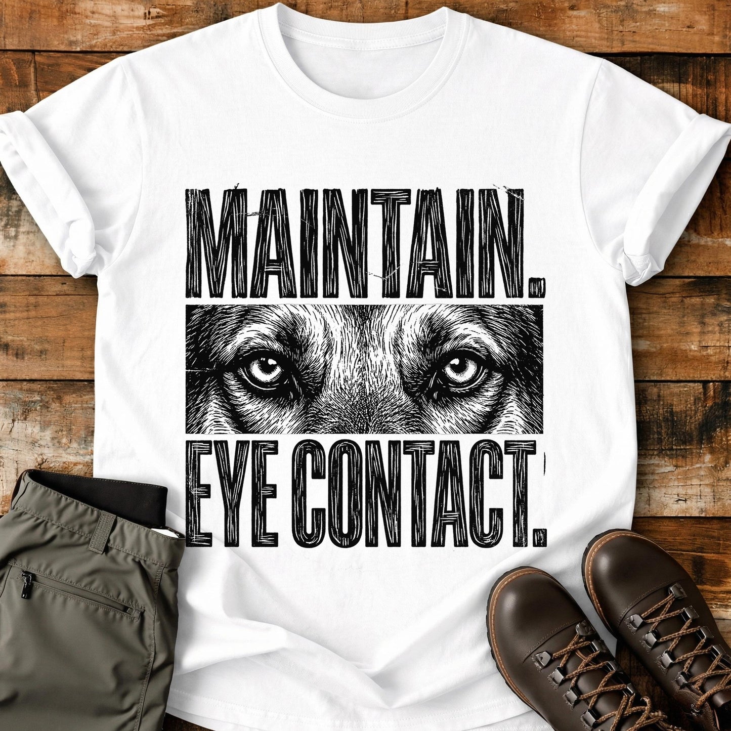 Maintain Eye Contact Alsatian T-Shirt