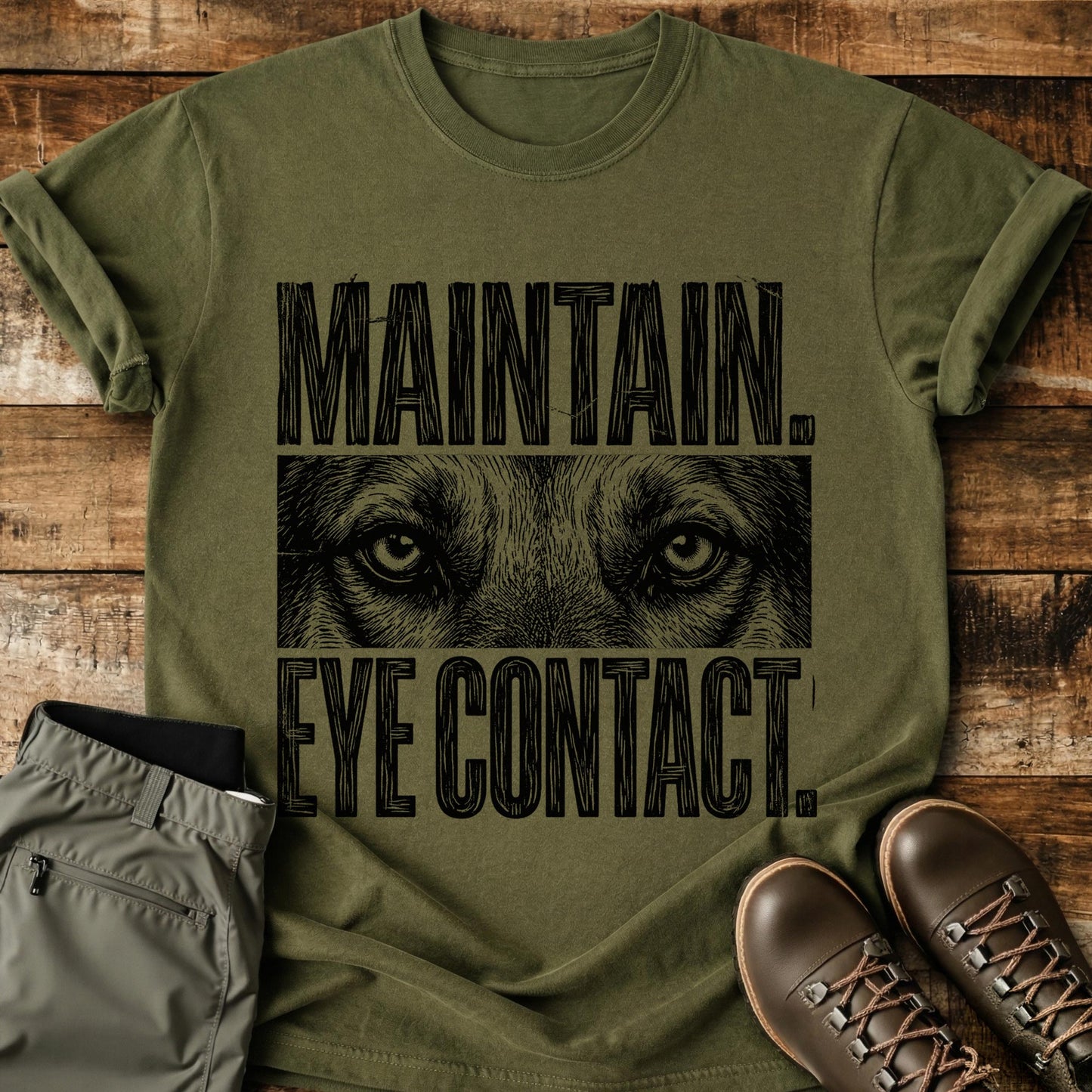 Maintain Eye Contact Alsatian T-Shirt