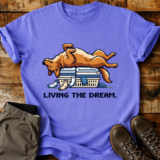 Living The Dream Dog Basket T-Shirt